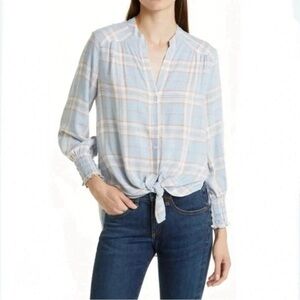 Veronica Beard Bona Shirt in Blue Plaid Size 8